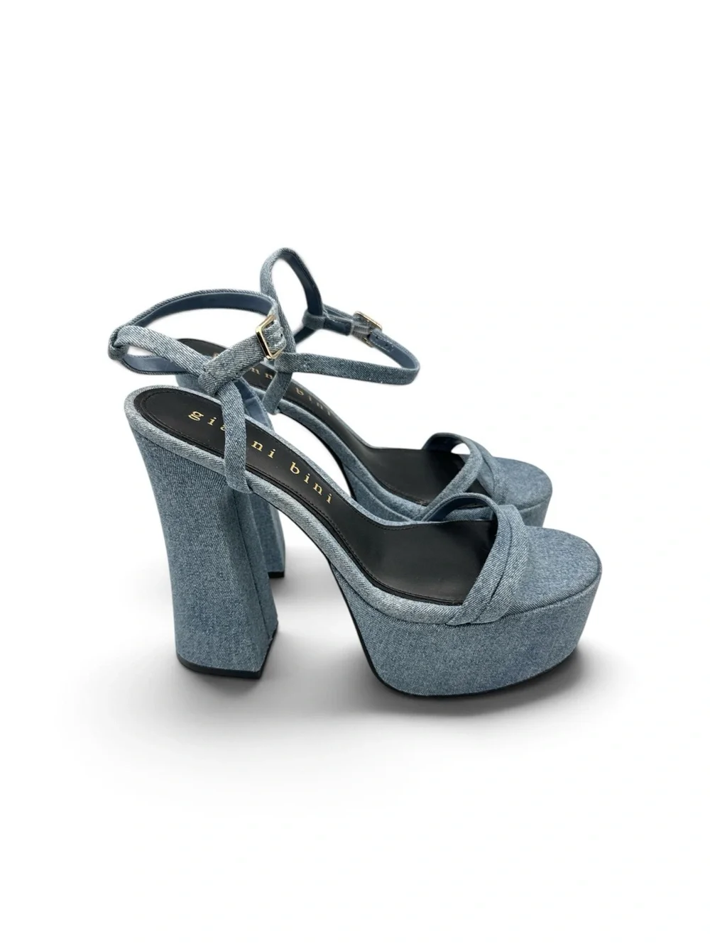 BNWOB Gianni Bini Babels Denim Platform Heels Size 8.5 Y2K Style 6” Block Heel